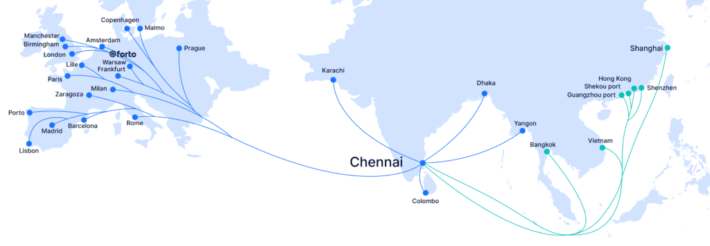 Forto Sea/Air routes map